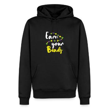 Gagnez vos perles - Sweat à capuche Premium bio Homme - noir - Devant - Nico (187cm)