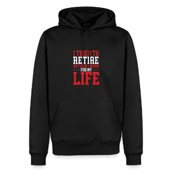 J’ai essayé de prendre ma retraite - Sweat à capuche Premium bio Homme - noir - Devant - Nico (187cm)