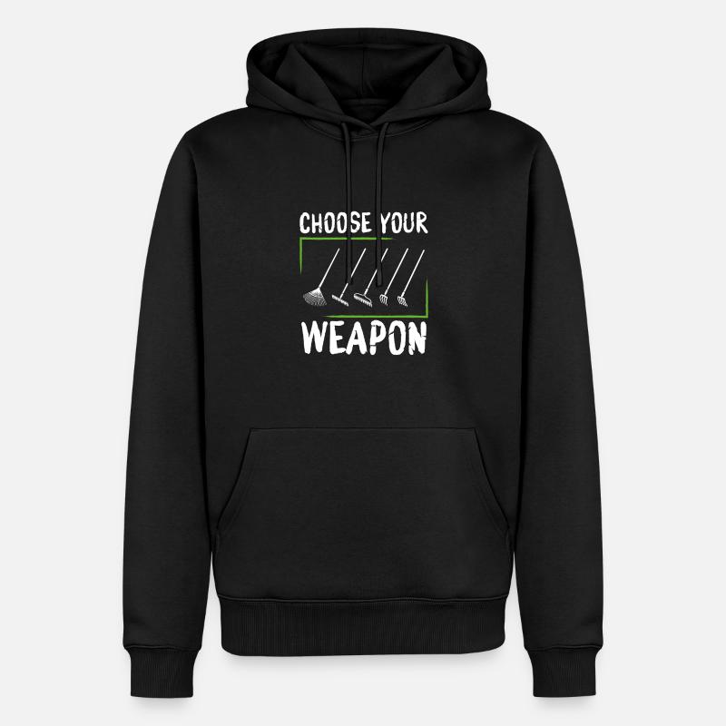 Wähle Deine Waffe - Männer Premium Bio Hoodie - Schwarz