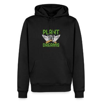 Plantez vos rêves - Sweat à capuche Premium bio Homme - noir - Devant - Nico (187cm)