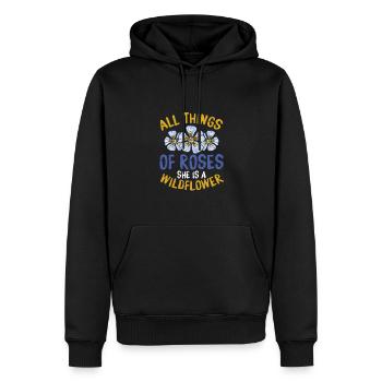 Toutes les choses de Roses - Sweat à capuche Premium bio Homme - noir - Devant - Nico (187cm)