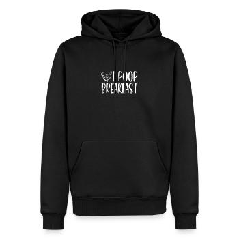 Je fais caca au petit-déjeuner - Sweat à capuche Premium bio Homme - noir - Devant - Nico (187cm)