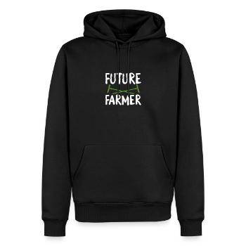 Futur agriculteur - Sweat à capuche Premium bio Homme - noir - Devant - Nico (187cm)