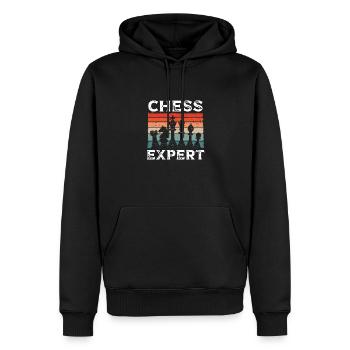 Chess Expert Retro Vintage - Men’s Premium Organic Hoodie - black - Front - Nico (187cm)