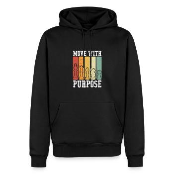 Bewegen Sie Sich Mit Absicht Im Schach - Männer Premium Bio Hoodie - Schwarz - Vorne - Nico (187cm)