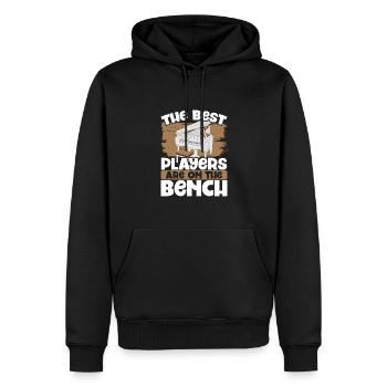 Les meilleurs joueurs s’assoient sur le banc - Sweat à capuche Premium bio Homme - noir - Devant - Nico (187cm)