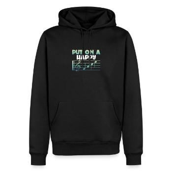 Mettez des notes de musique joyeuses sur - Sweat à capuche Premium bio Homme - noir - Devant - Nico (187cm)