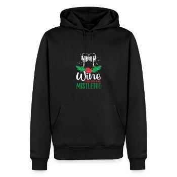 Le vin rend tout plus amusant - Sweat à capuche Premium bio Homme - noir - Devant - Nico (187cm)
