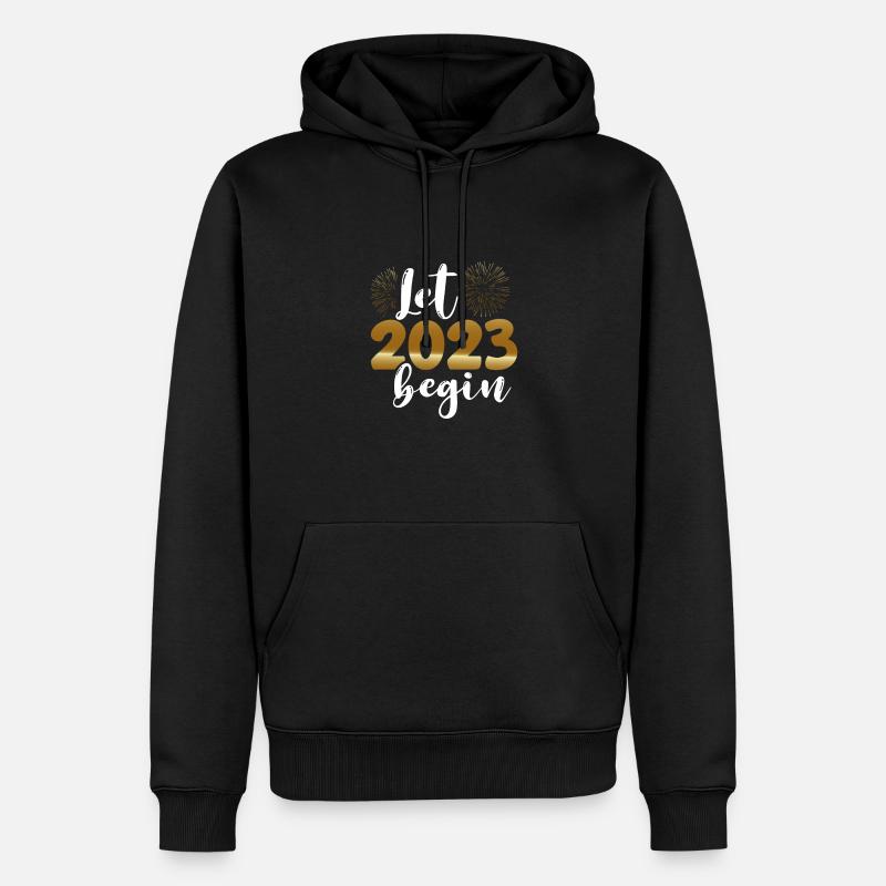 Que 2023 commence - Sweat à capuche Premium bio Homme - noir