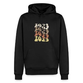 2023 en quatre couleurs - Sweat à capuche Premium bio Homme - noir - Devant - Nico (187cm)