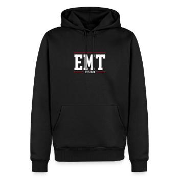 Ambulancier paramédical 2023 - Sweat à capuche Premium bio Homme - noir - Devant - Nico (187cm)