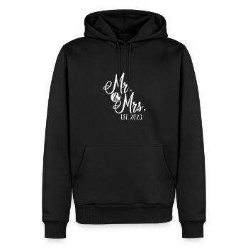 M. et Mme en 2023 - Sweat à capuche Premium bio Homme - noir - Devant - Nico (187cm)
