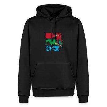 Bunter Papagei Auf Einem Ast - Männer Premium Bio Hoodie - Schwarz - Vorne - Nico (187cm)