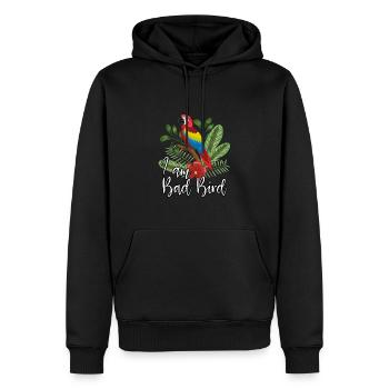 Je suis un oiseau maléfique - Sweat à capuche Premium bio Homme - noir - Devant - Nico (187cm)