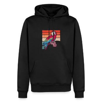 Papagei vintage Auf Einem Zweig - Männer Premium Bio Hoodie - Schwarz - Vorne - Nico (187cm)