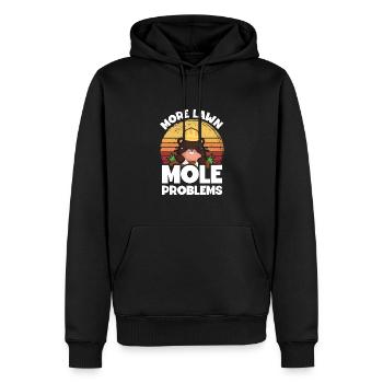 More problems with lawn moles - Men’s Premium Organic Hoodie - black - Front - Nico (187cm)