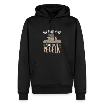 The mole makes the rules here - Men’s Premium Organic Hoodie - black - Front - Nico (187cm)