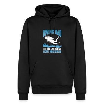 Tauchender Vater - Männer Premium Bio Hoodie - Schwarz - Vorne - Nico (187cm)