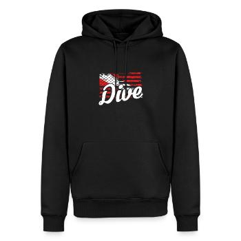 Tauchgang Unter Amerikanischer Flagge - Männer Premium Bio Hoodie - Schwarz - Vorne - Nico (187cm)