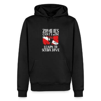 Zombies Können Nicht Schwimmen Lernen, - Männer Premium Bio Hoodie - Schwarz - Vorne - Nico (187cm)