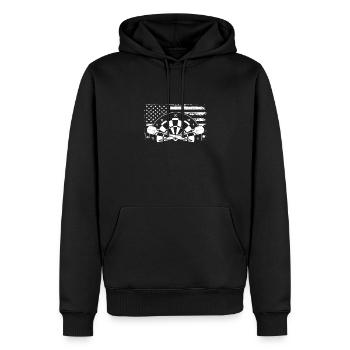Dartboard et drapeau des États-Unis - Sweat à capuche Premium bio Homme - noir - Devant - Nico (187cm)