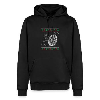 Jeu de fléchettes à Noël - Sweat à capuche Premium bio Homme - noir - Devant - Nico (187cm)