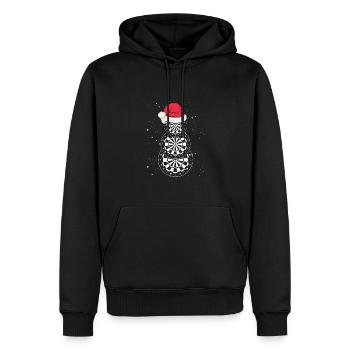 Le bonhomme de neige sont trois disques de fléchettes - Sweat à capuche Premium bio Homme - noir - Devant - Nico (187cm)
