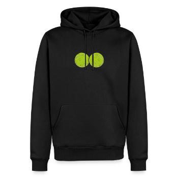 Deux balles de tennis - Sweat à capuche Premium bio Homme - noir - Devant - Nico (187cm)