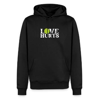Tennisspielerliebe Tut Weh - Männer Premium Bio Hoodie - Schwarz - Vorne - Nico (187cm)