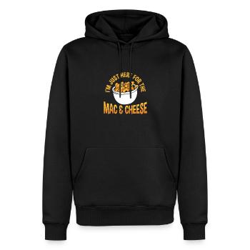 Je suis là pour Mac And Cheese - Sweat à capuche Premium bio Homme - noir - Devant - Nico (187cm)