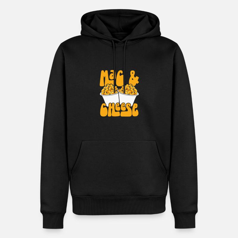 Mac et fromage dans l’emballage - Sweat à capuche Premium bio Homme - noir