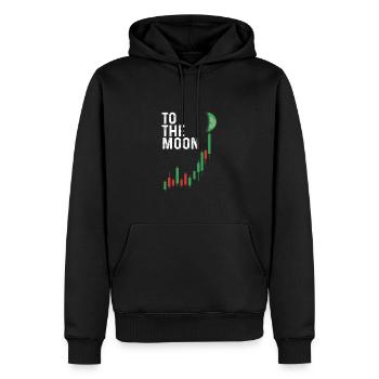 Vers la lune avec la bougie verte - Sweat à capuche Premium bio Homme - noir - Devant - Nico (187cm)