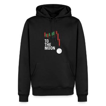 Vers la lune avec la bougie rouge - Sweat à capuche Premium bio Homme - noir - Devant - Nico (187cm)