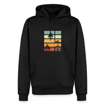 Sailor Sunset Rétro - Sweat à capuche Premium bio Homme - noir - Devant - Nico (187cm)