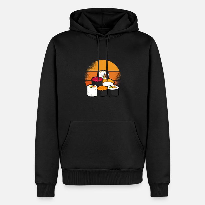 Sushi Esthétique Rétro Sun - Sweat à capuche Premium bio Homme - noir