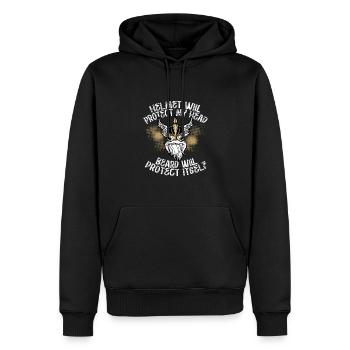 Wikinger Helmbart - Männer Premium Bio Hoodie - Schwarz - Vorne - Nico (187cm)