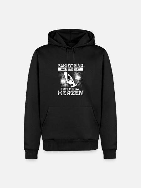 Luftstrom Im Gesicht - Männer Premium Bio Hoodie - Schwarz