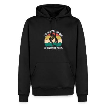 Je préfère le wingsurf - Sweat à capuche Premium bio Homme - noir - Devant - Nico (187cm)