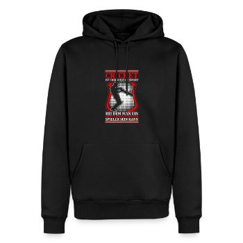 Cricket Das Einzige Spiel - Männer Premium Bio Hoodie - Schwarz - Vorne - Nico (187cm)