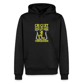 Einen Schlechten Tag Vergessen, Cricket - Männer Premium Bio Hoodie - Schwarz - Vorne - Nico (187cm)