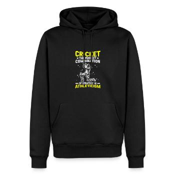 Cricket Die Perfekte Kombination - Männer Premium Bio Hoodie - Schwarz - Vorne - Nico (187cm)