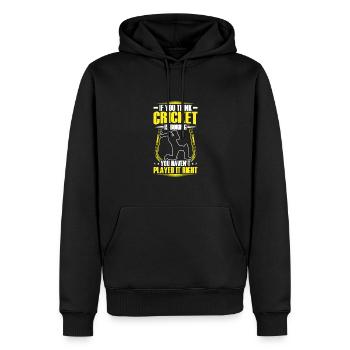 Cricket Ist Nicht Langweilig - Männer Premium Bio Hoodie - Schwarz - Vorne - Nico (187cm)