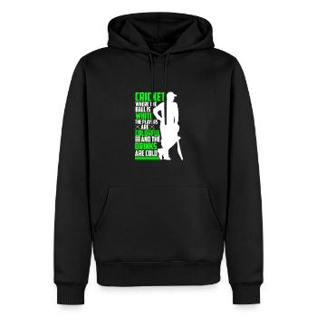 Cricket, Bei Dem Der Ball Weiß Ist - Männer Premium Bio Hoodie - Schwarz - Vorne - Nico (187cm)