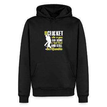 Cricket où vous pouvez marquer - Sweat à capuche Premium bio Homme - noir - Devant - Nico (187cm)