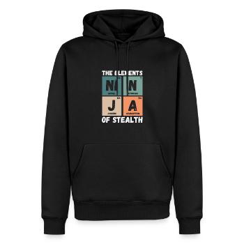 Die Elemente Der Tarnung - Männer Premium Bio Hoodie - Schwarz - Vorne - Nico (187cm)