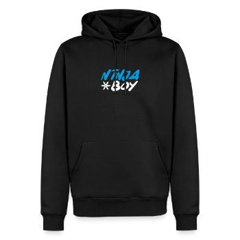 Garçon ninja bleu - Sweat à capuche Premium bio Homme - noir - Devant - Nico (187cm)