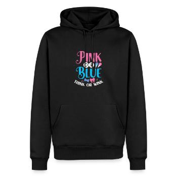 Pensez rose ou bleu ou clin d’œil - Sweat à capuche Premium bio Homme - noir - Devant - Nico (187cm)