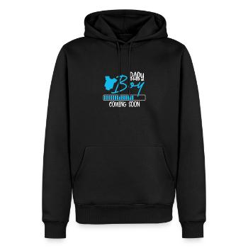 Baby boy arrive bientôt - Sweat à capuche Premium bio Homme - noir - Devant - Nico (187cm)