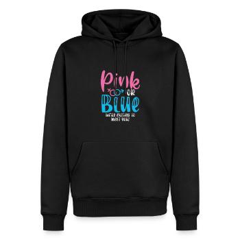 Pink Oder Blau Waren Aufgeregt, Um Dich - Männer Premium Bio Hoodie - Schwarz - Vorne - Nico (187cm)