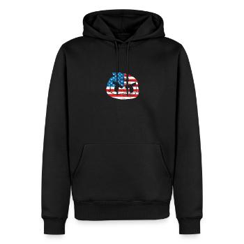 Drapeau ninja des États-Unis - Sweat à capuche Premium bio Homme - noir - Devant - Nico (187cm)